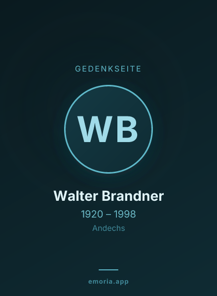 Gedenkportrait von Walter Brandner