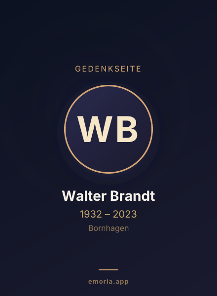 Gedenkportrait von Walter Brandt