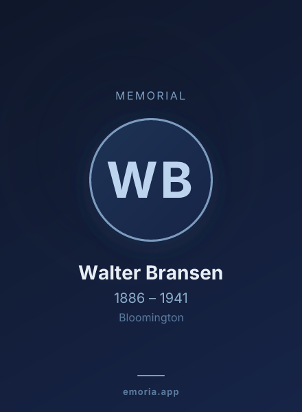 Memorial portrait of Walter Bransen