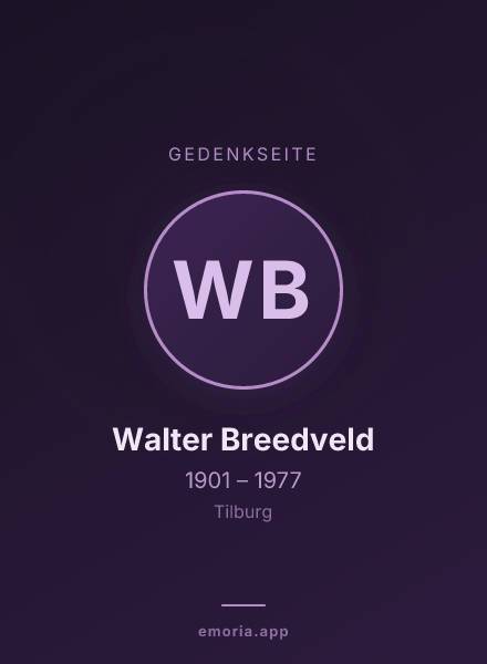 Gedenkportrait von Walter Breedveld