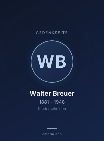 Gedenkportrait von Walter Breuer