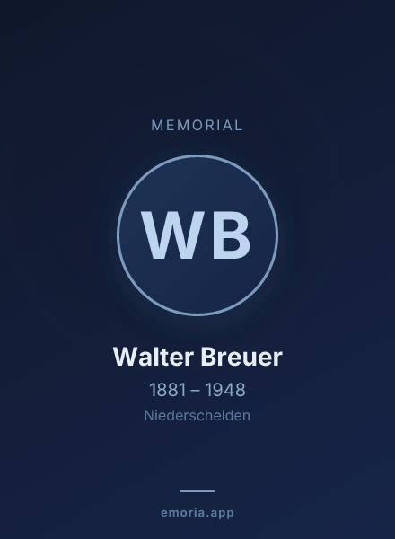 Memorial portrait of Walter Breuer