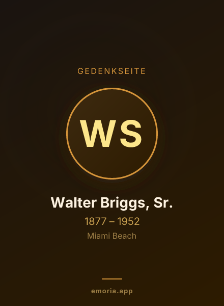 Gedenkportrait von Walter Briggs, Sr.
