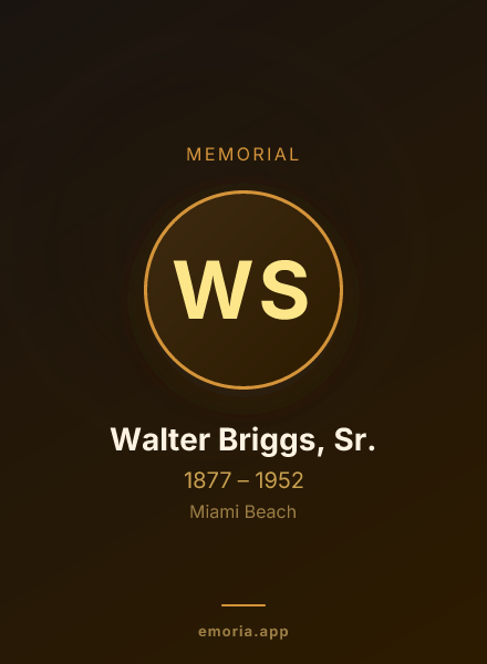 Memorial portrait of Walter Briggs, Sr.