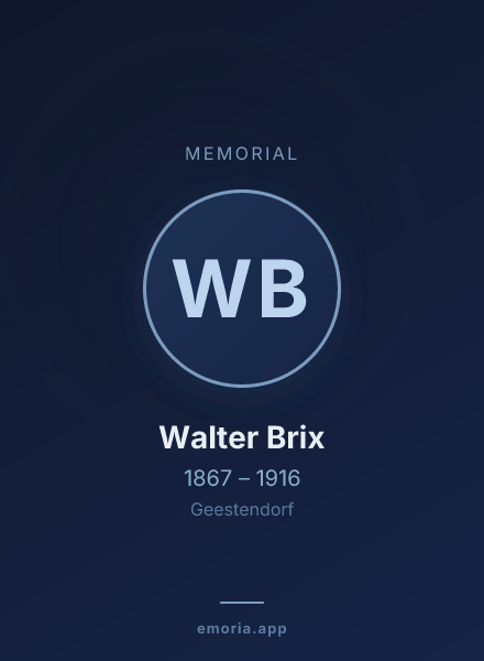 Memorial portrait of Walter Brix