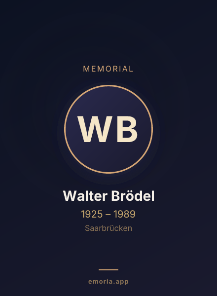 Memorial portrait of Walter Brödel