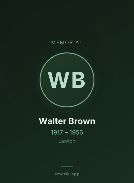 Memorial portrait of Walter Brown