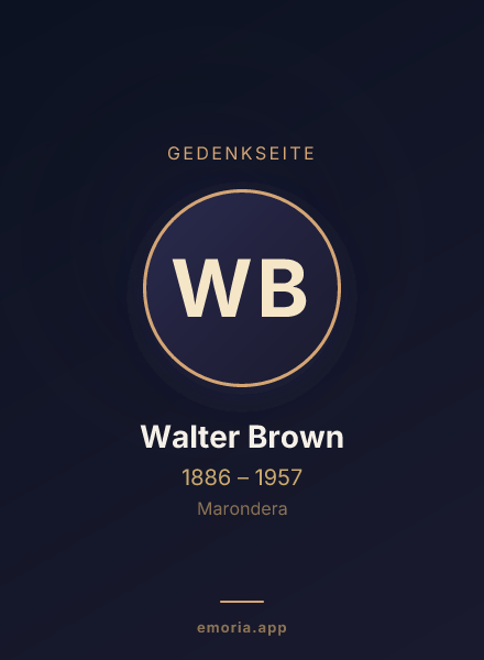 Gedenkportrait von Walter Brown