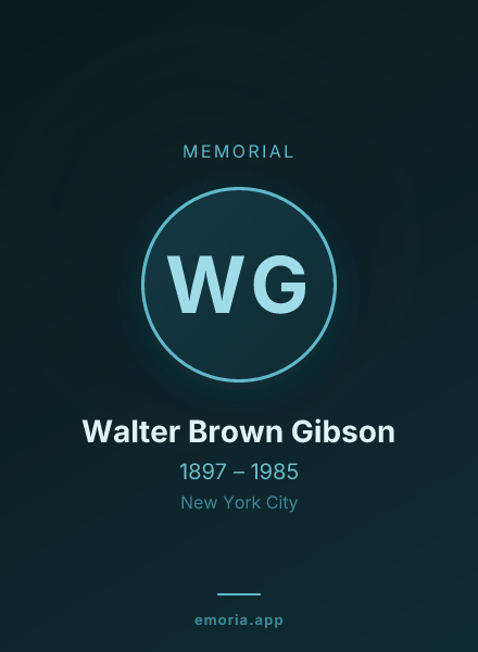 Memorial portrait of Walter Brown Gibson