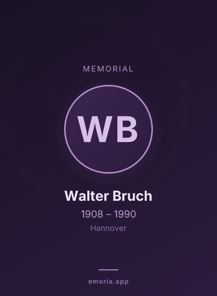 Memorial portrait of Walter Bruch