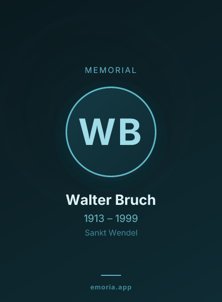 Memorial portrait of Walter Bruch