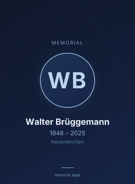Memorial portrait of Walter Brüggemann