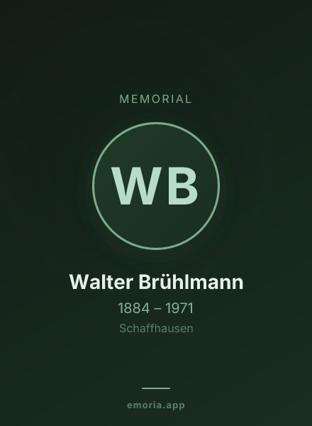 Memorial portrait of Walter Brühlmann