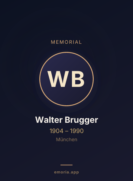 Memorial portrait of Walter Brugger