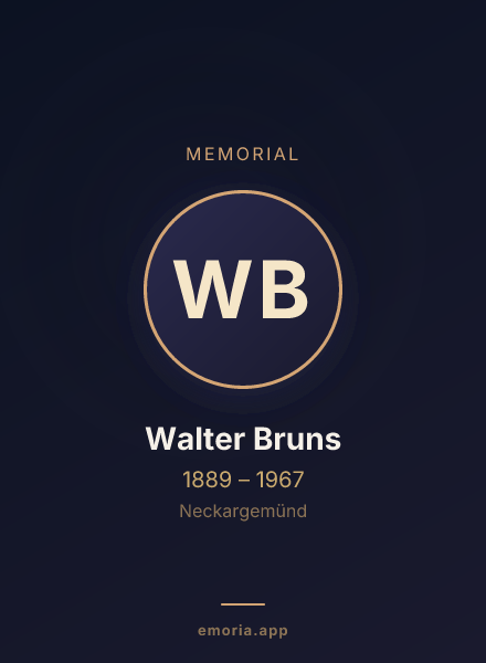 Memorial portrait of Walter Bruns
