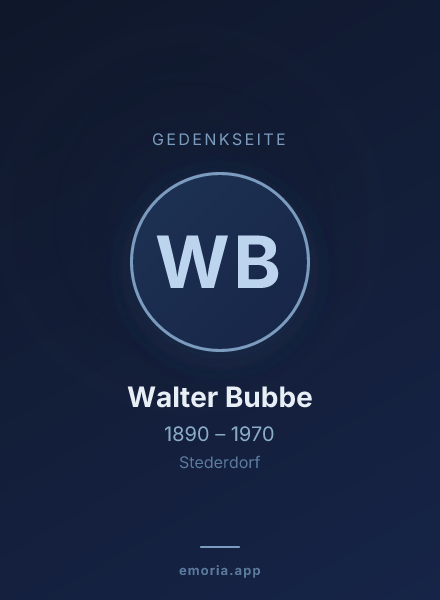 Gedenkportrait von Walter Bubbe