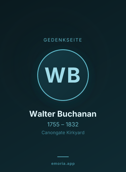 Gedenkportrait von Walter Buchanan