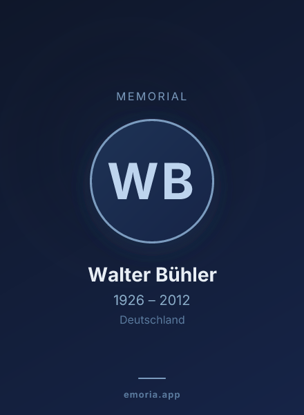 Memorial portrait of Walter Bühler