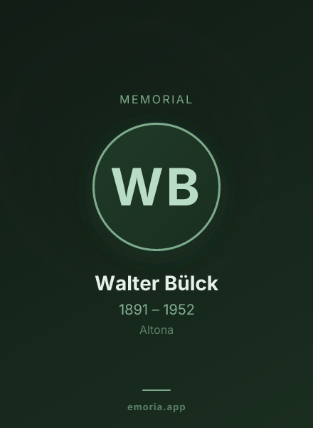 Memorial portrait of Walter Bülck