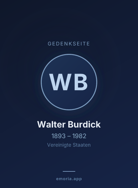 Gedenkportrait von Walter Burdick