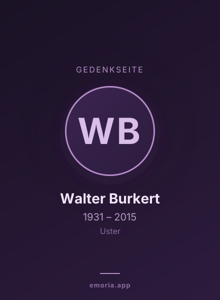 Gedenkportrait von Walter Burkert
