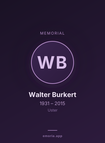 Memorial portrait of Walter Burkert
