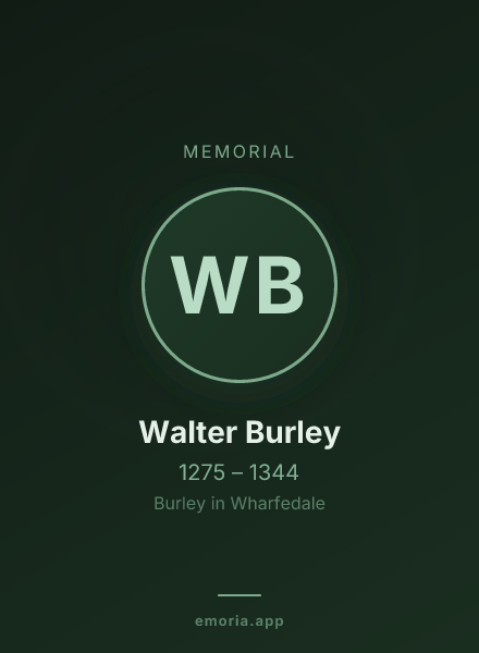 Memorial portrait of Walter Burley