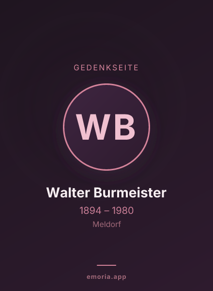 Gedenkportrait von Walter Burmeister
