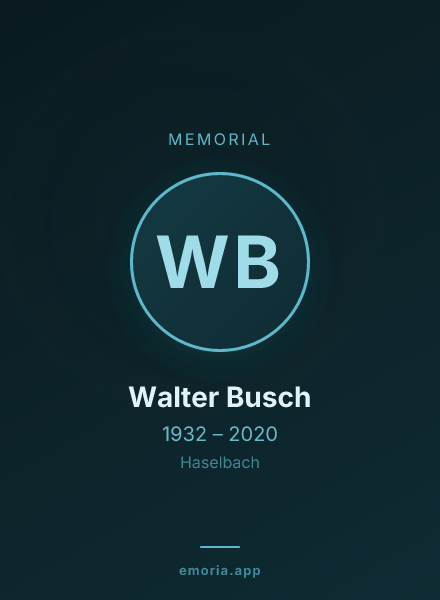 Memorial portrait of Walter Busch