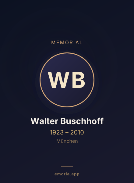 Memorial portrait of Walter Buschhoff