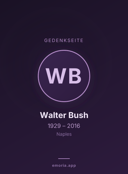Gedenkportrait von Walter Bush
