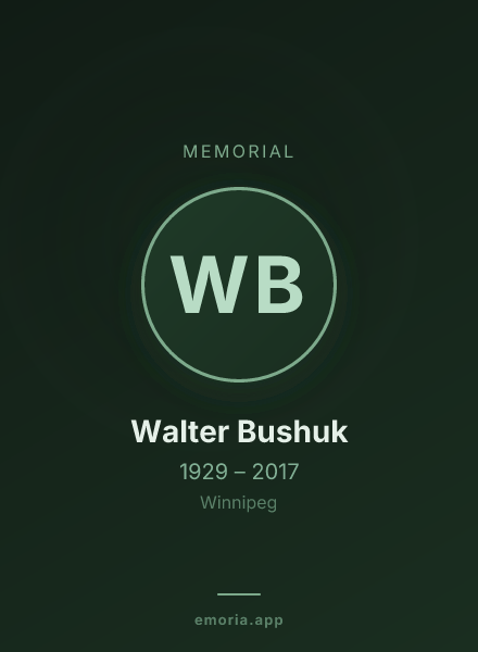 Memorial portrait of Walter Bushuk