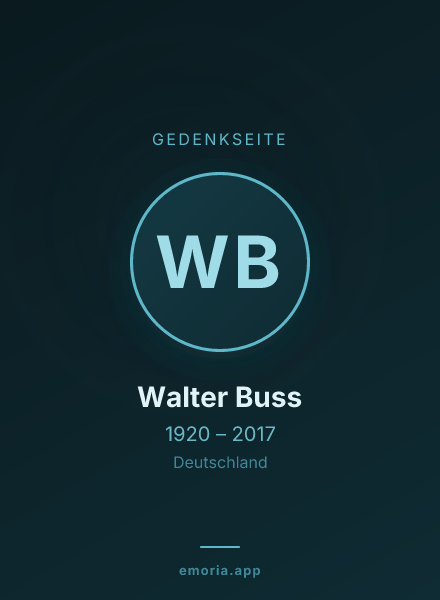 Gedenkportrait von Walter Buss
