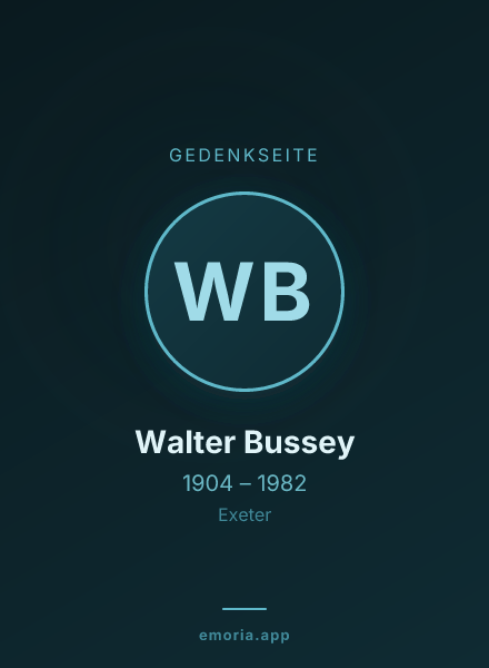 Gedenkportrait von Walter Bussey