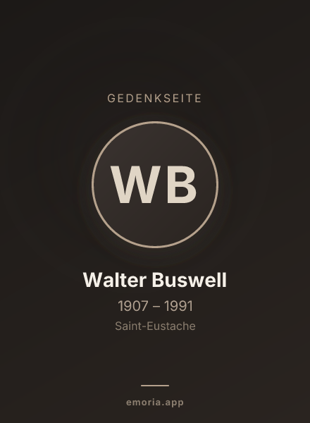 Gedenkportrait von Walter Buswell