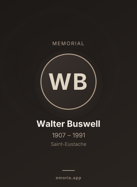 Memorial portrait of Walter Buswell