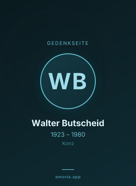 Gedenkportrait von Walter Butscheid