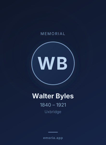 Memorial portrait of Walter Byles