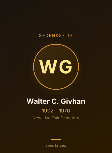 Gedenkportrait von Walter C. Givhan
