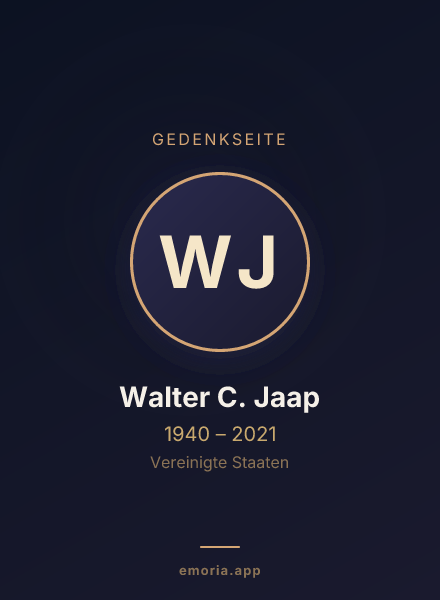 Gedenkportrait von Walter C. Jaap