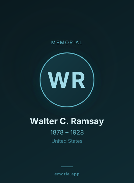 Memorial portrait of Walter C. Ramsay