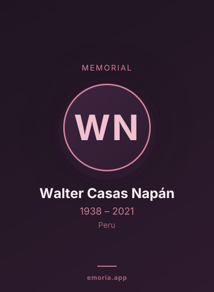 Memorial portrait of Walter Casas Napán