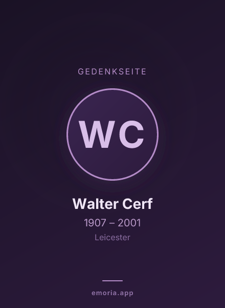 Gedenkportrait von Walter Cerf
