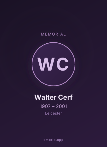 Memorial portrait of Walter Cerf