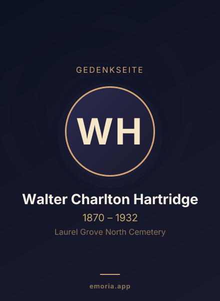 Gedenkportrait von Walter Charlton Hartridge