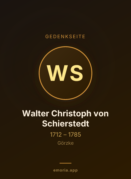 Gedenkportrait von Walter Christoph von Schierstedt