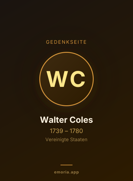 Gedenkportrait von Walter Coles