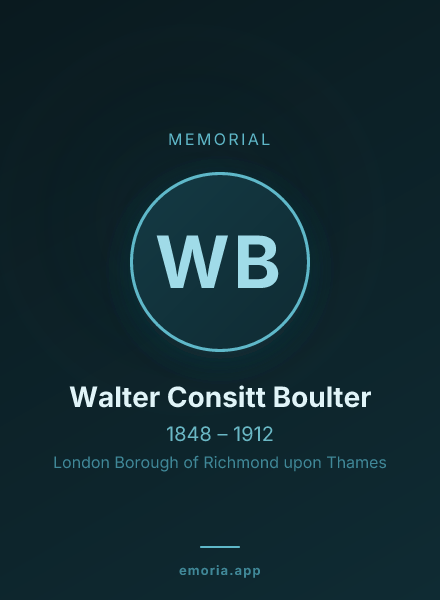 Memorial portrait of Walter Consitt Boulter