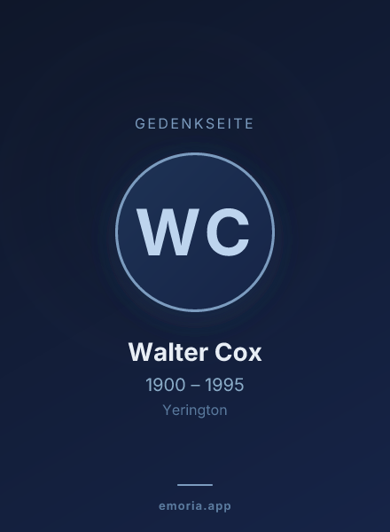 Gedenkportrait von Walter Cox