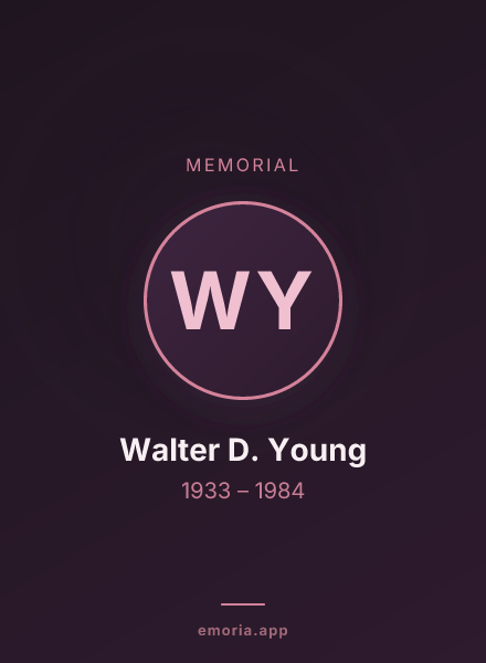 Memorial portrait of Walter D. Young